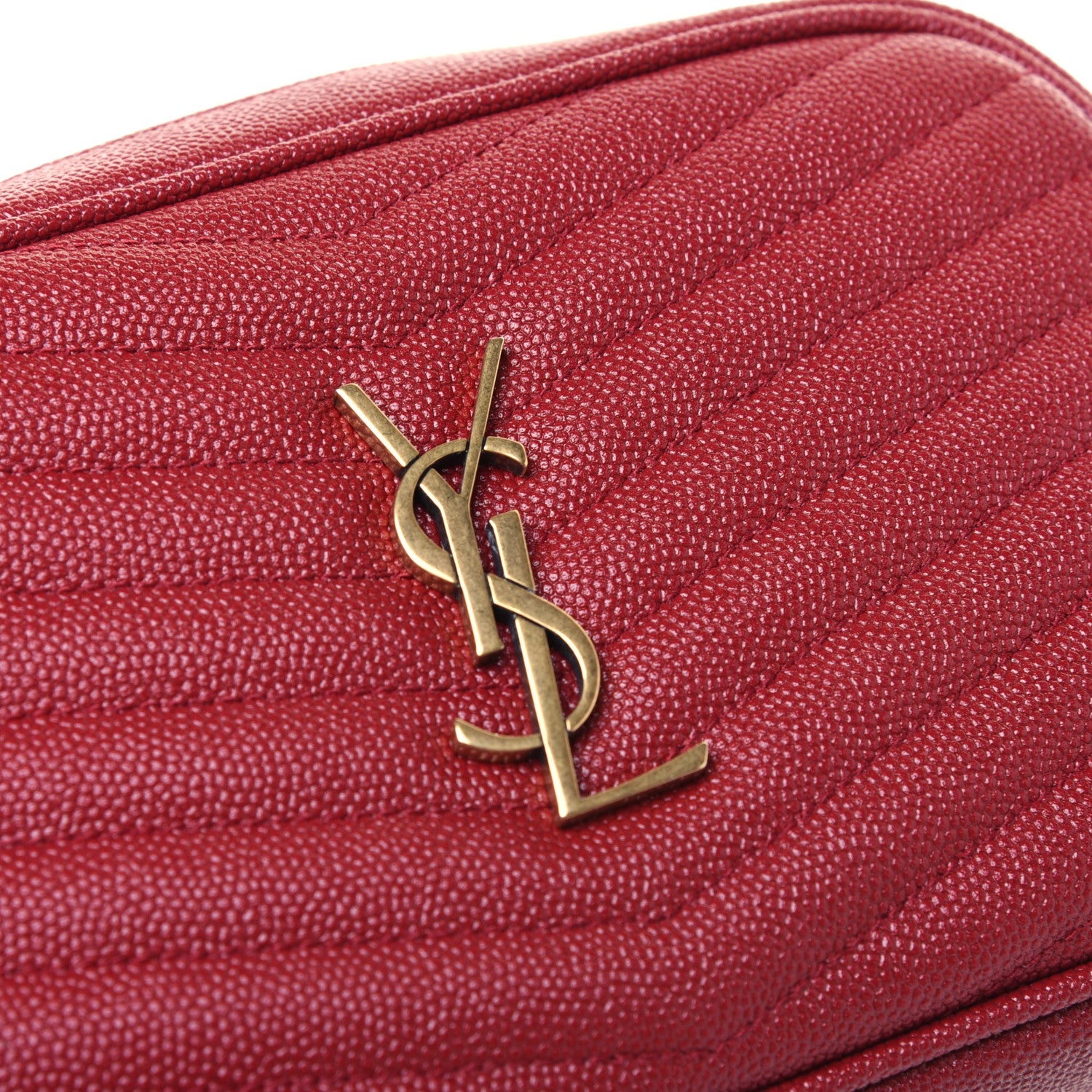 Saint Laurent Grain De Poudre Matelasse Monogram Mini Lou Camera Bag Eros Red 12 of 12