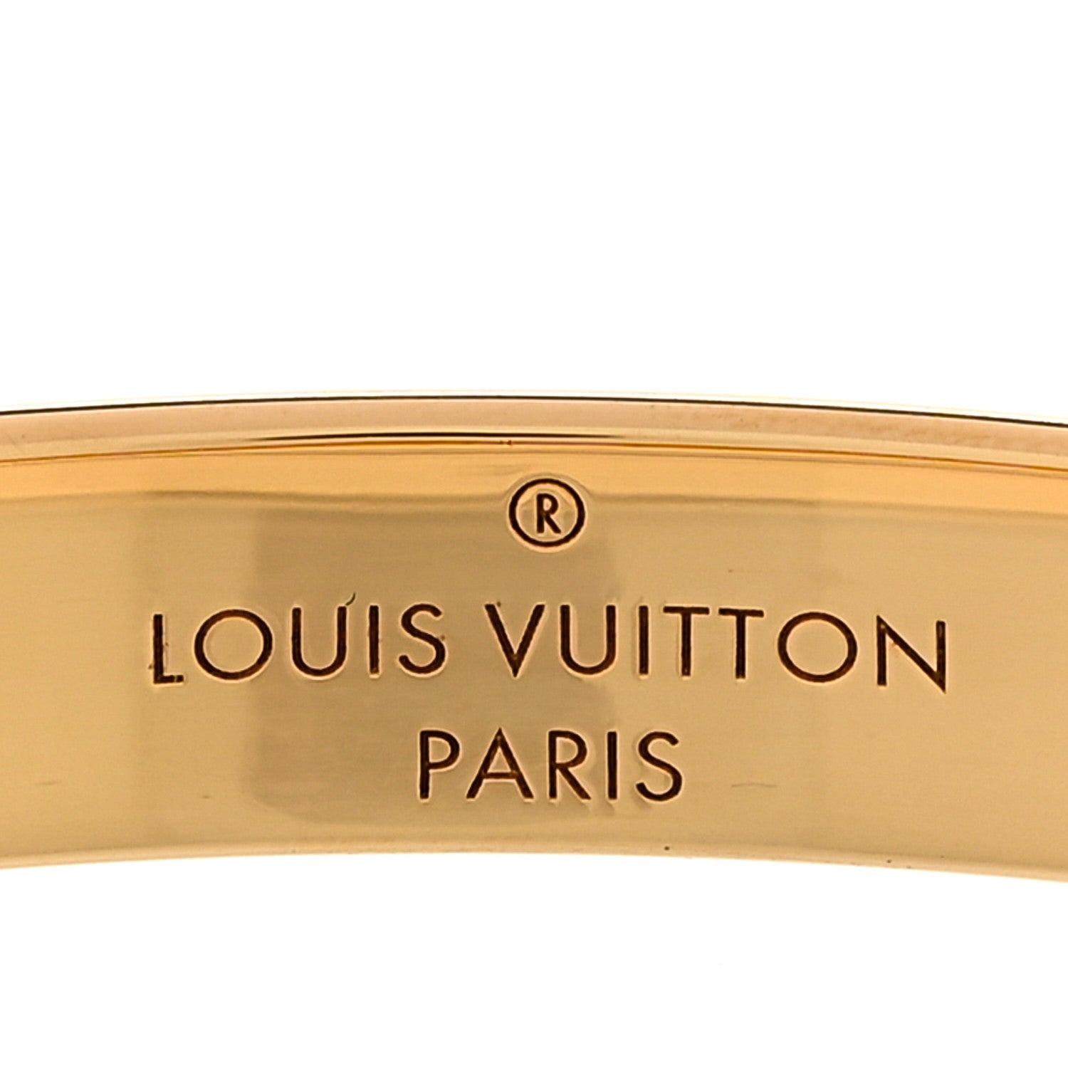 Louis Vuitton Brass Crystal Monogram Nanogram Strass Cuff S Gold 3 of 5