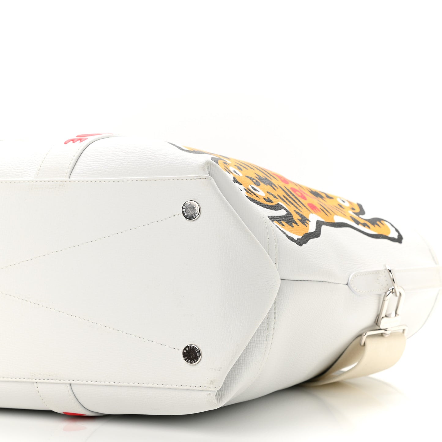 X NIGO Calfskin Tiger Journey Tote White