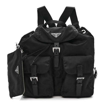 Prada Tessuto Nylon Saffiano Medium Backpack Black 3 of 11