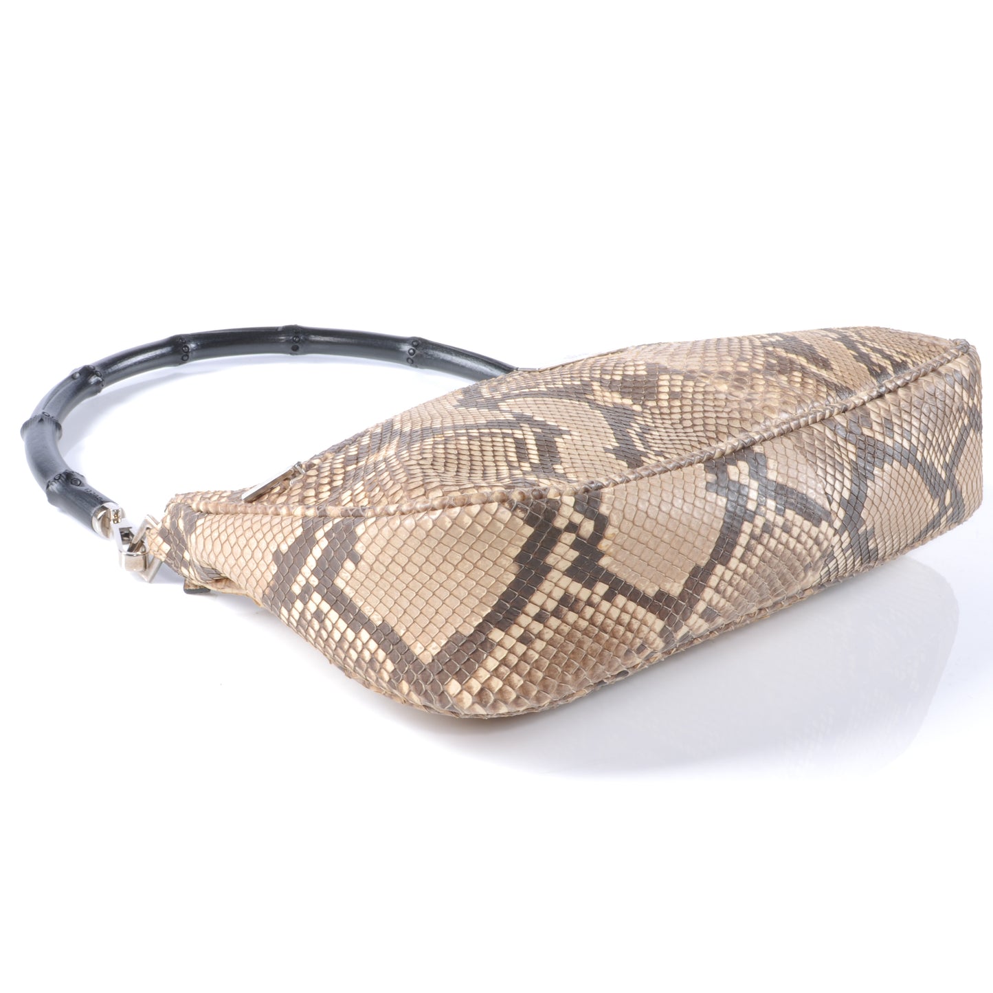 Python Bamboo Handle Shoulder Bag