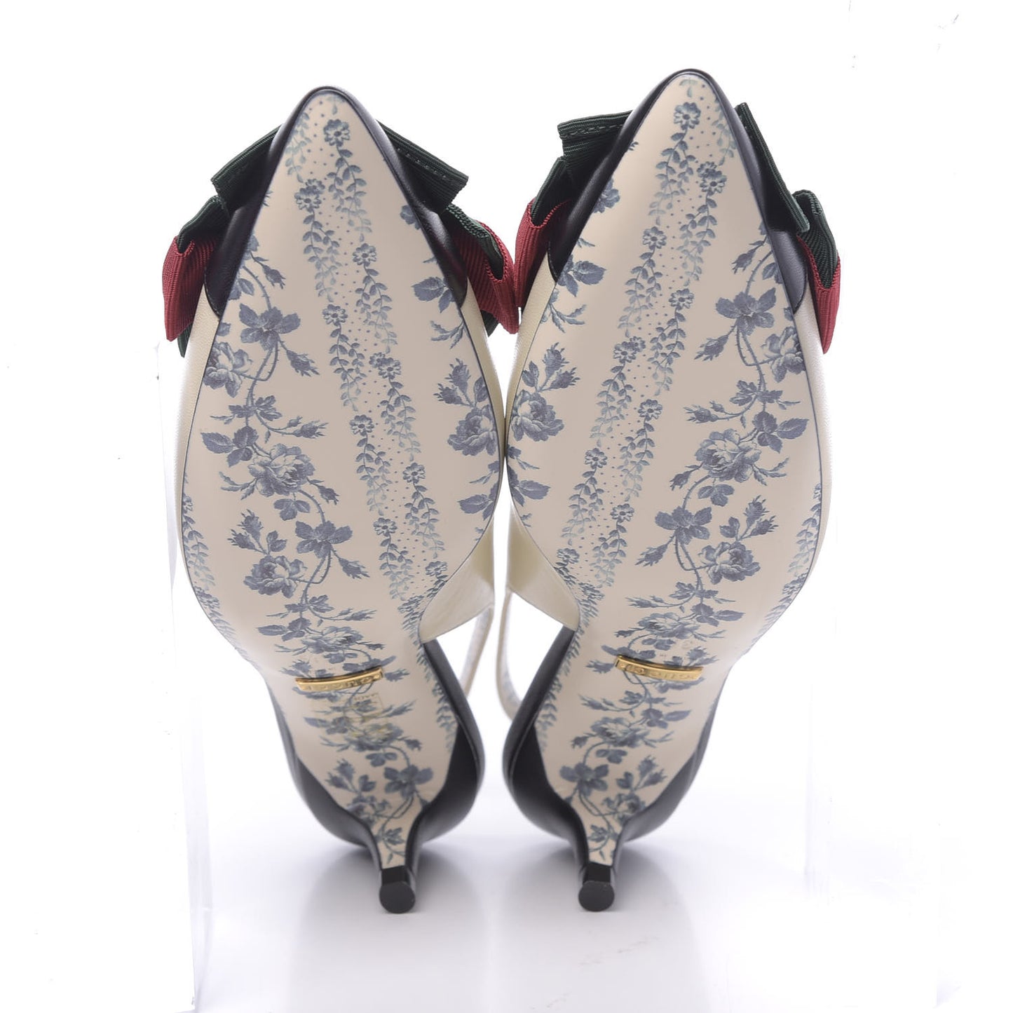 Malaga Kid Web Bow Jane Low Heel Slingback Pumps 35.5 Off White