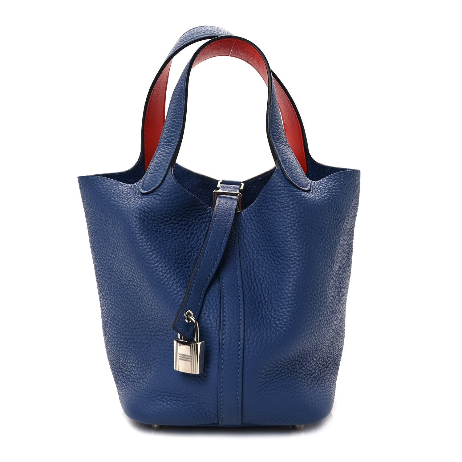Hermes Taurillon Clemence Swift Eclat Picotin Lock 18 PM Bleu Brighton Capucine 1 of 9