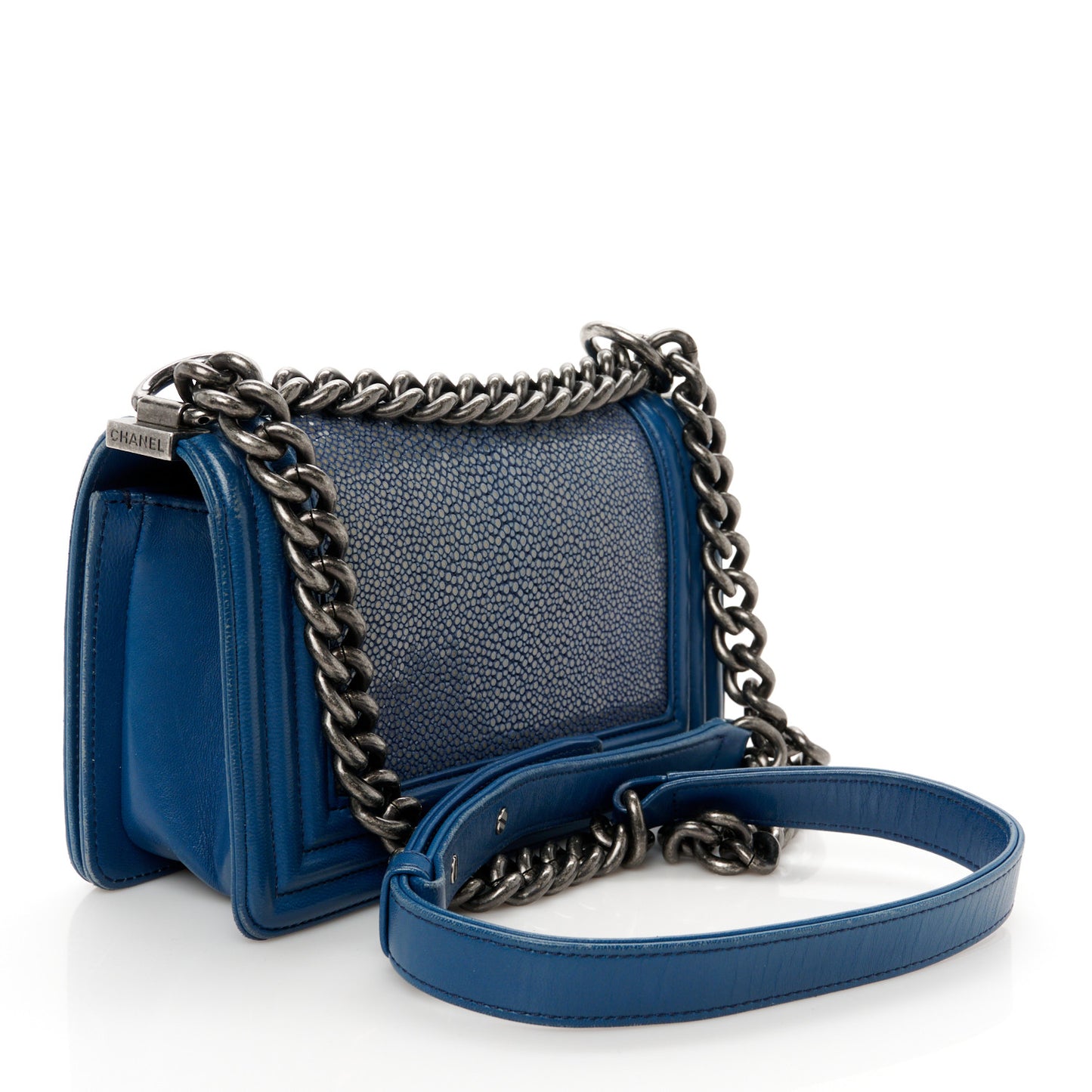 Galuchat Stingray Small Boy Flap Blue