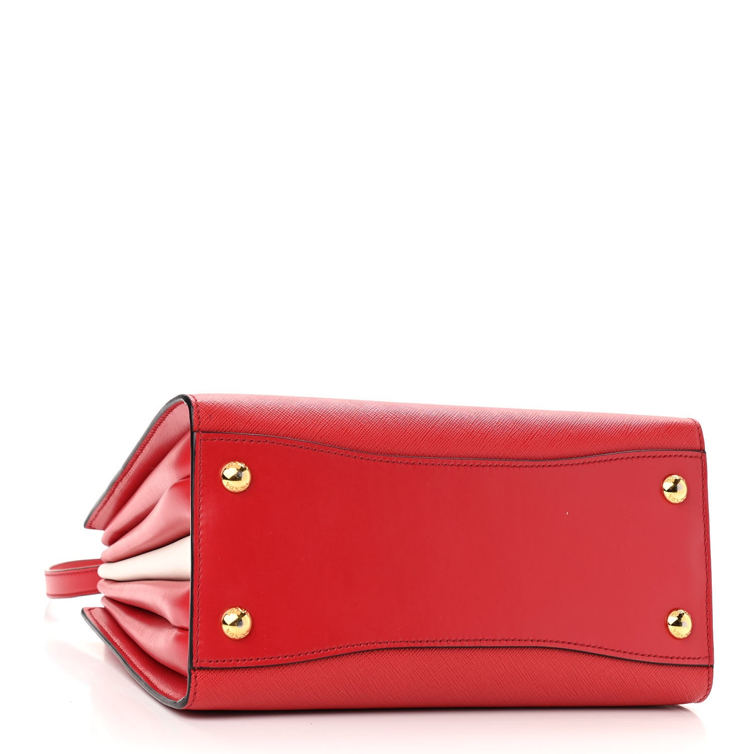 Prada Saffiano City Calfskin Small Bibliothèque Top Handle Rosso White 4 of 9