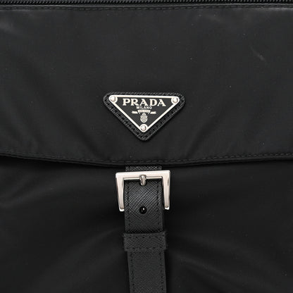 Prada Re-Nylon Vela Saffiano Pocket Single Buckle Messenger Shoulder Bag Black 10 of 12