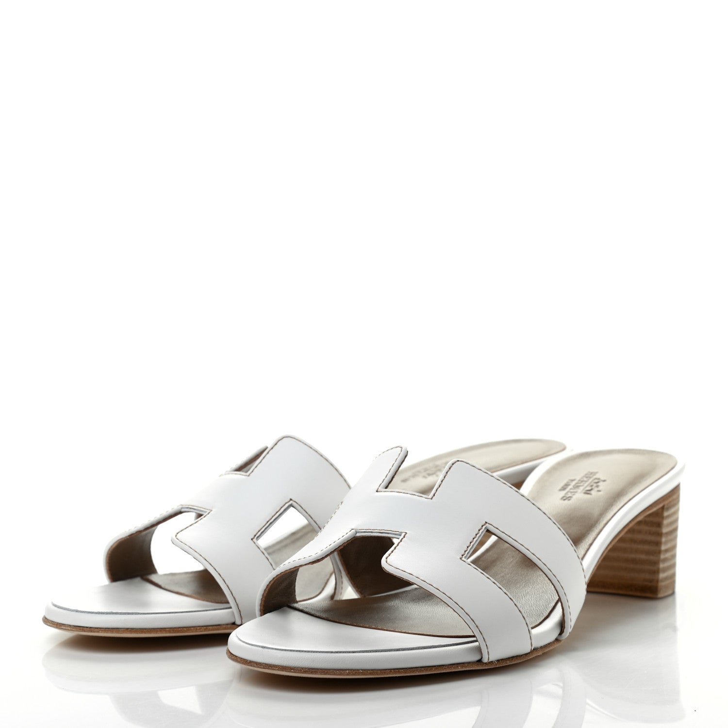 Hermes Calfskin Oasis Sandals 39 White 3 of 8