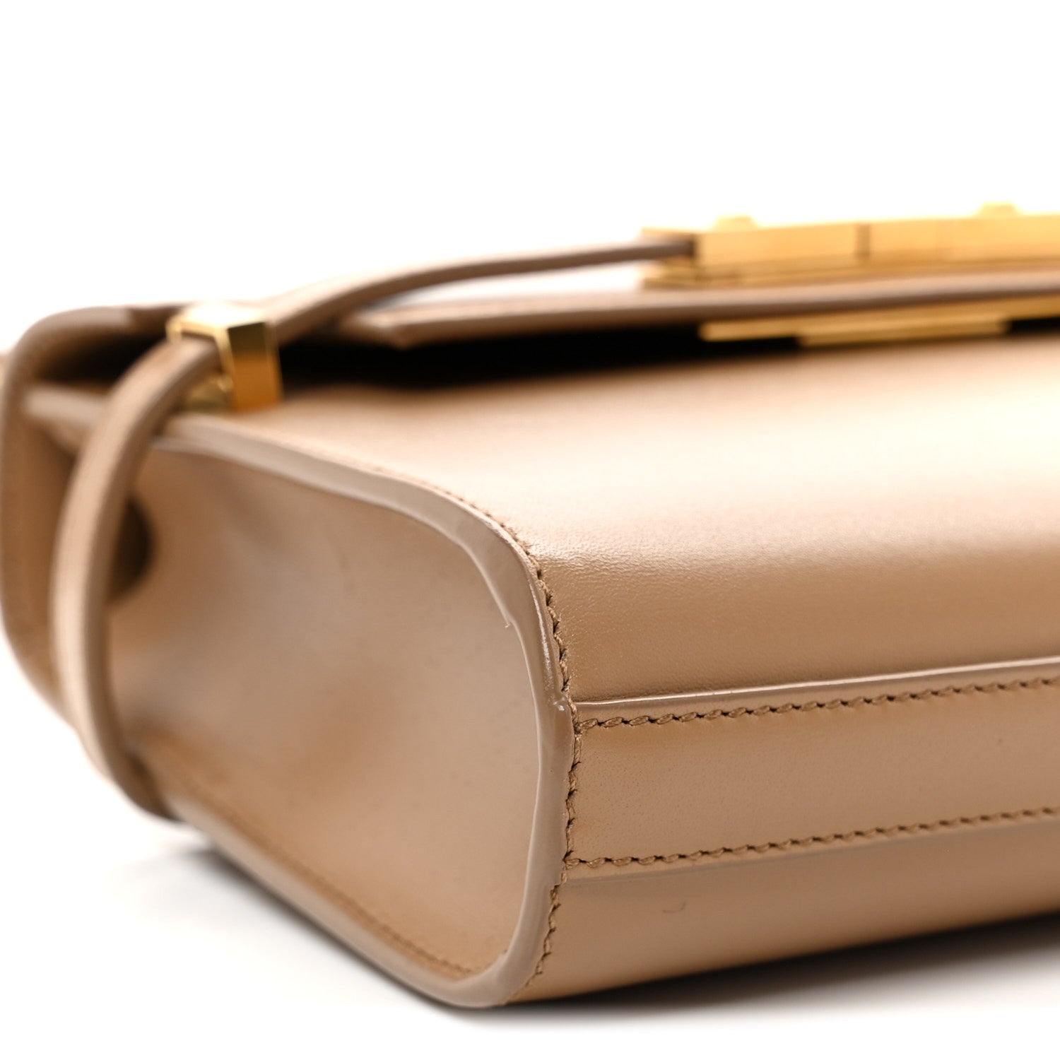 Saint Laurent Smooth Calfskin Mini Manhattan Shoulder Bag Natural