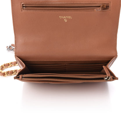 Chanel Lambskin Quilted 19 Wallet On Chain WOC Brown 5 of 10