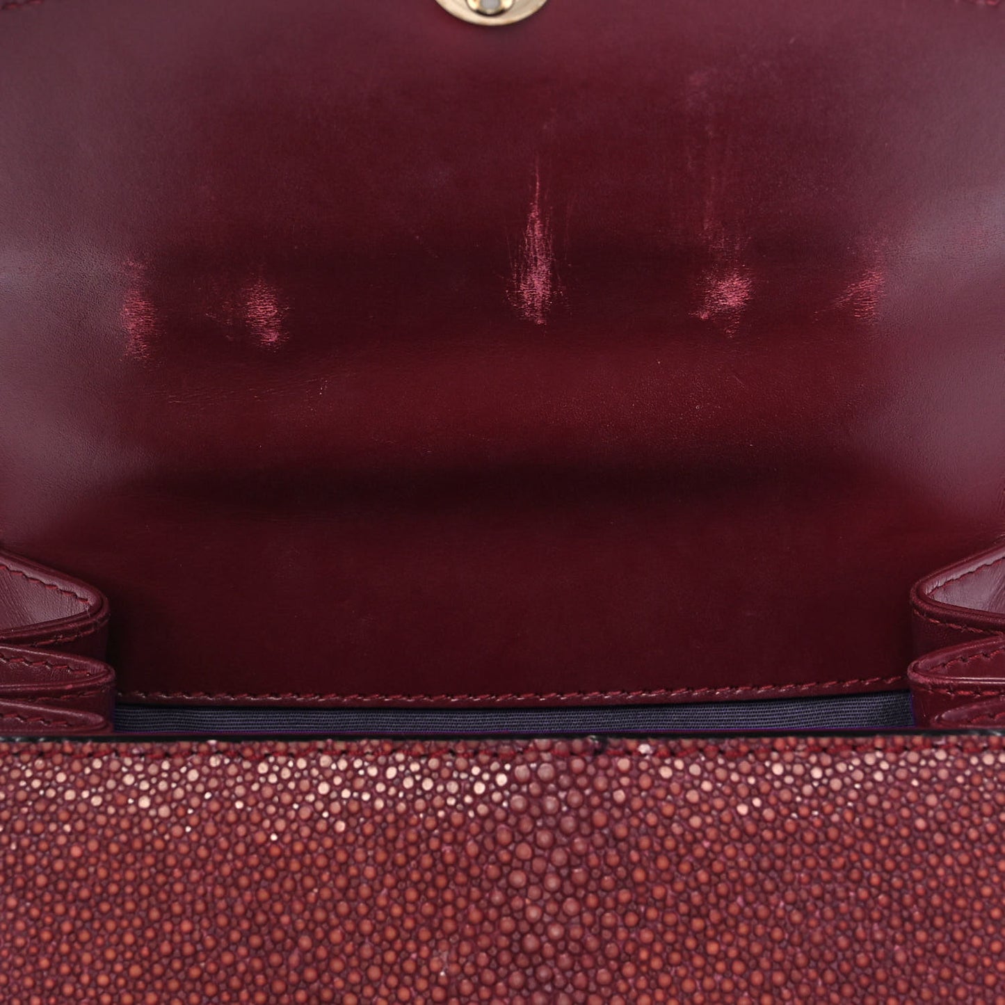 Calfskin Galuchat Serpenti Forever Crossbody Plum