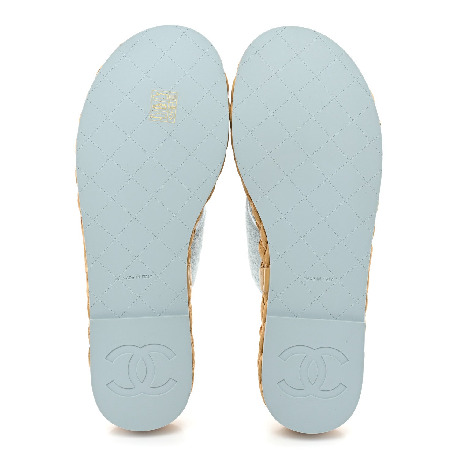 Chanel Terry Cloth CC Thong Sandals 40.5 Light Blue 5 of 9