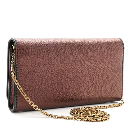 Christian Dior Metallic Calfskin J'adior Croisiere Chain Wallet 3 of 9