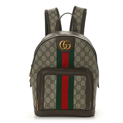 Gucci GG Supreme Monogram Calfskin Web Small Ophidia Day Backpack Beige Ebony New Acero 1 of 10