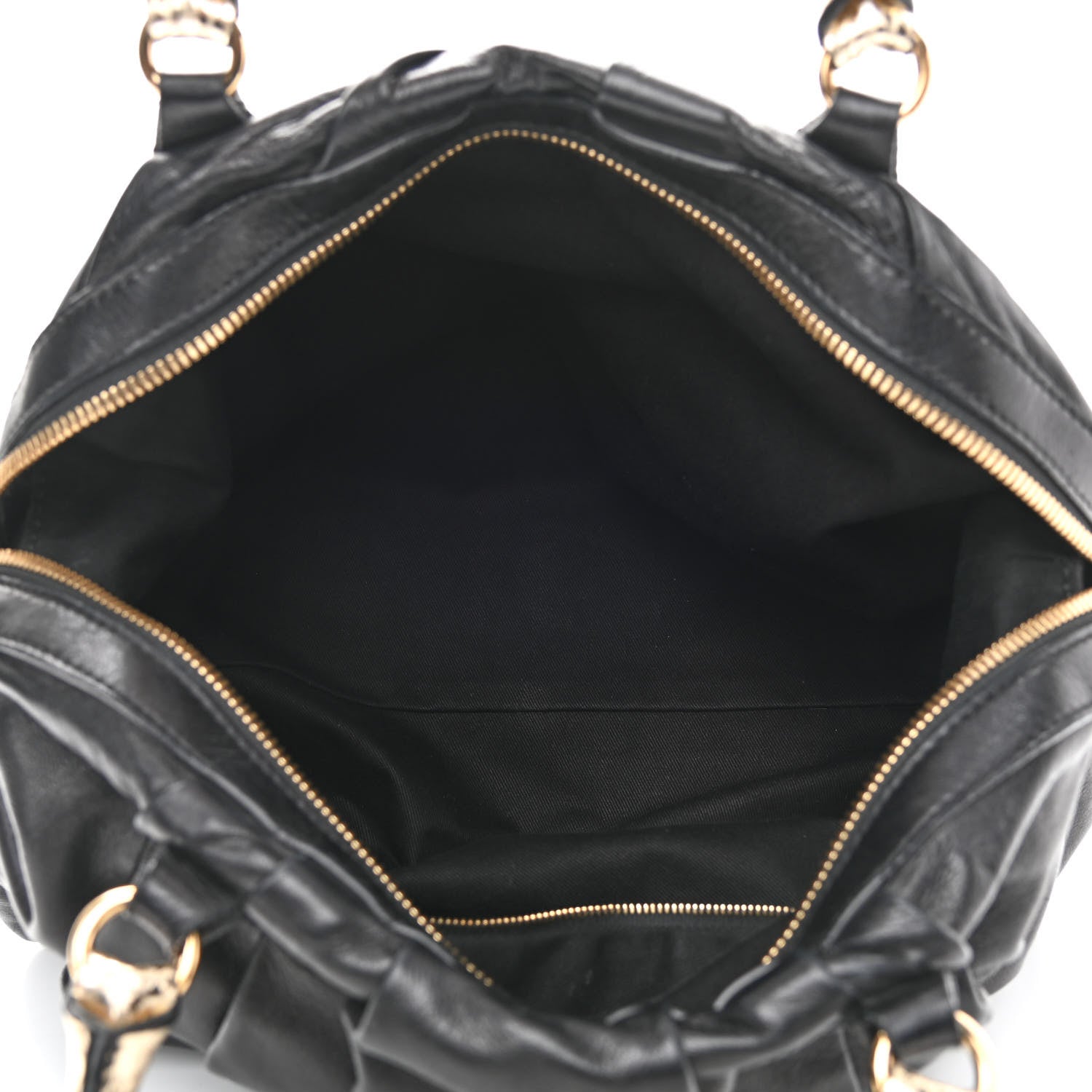 Valentino Garavani Lambskin Metallic Snakeskin Small Petale Dome Black Gold 4 of 9