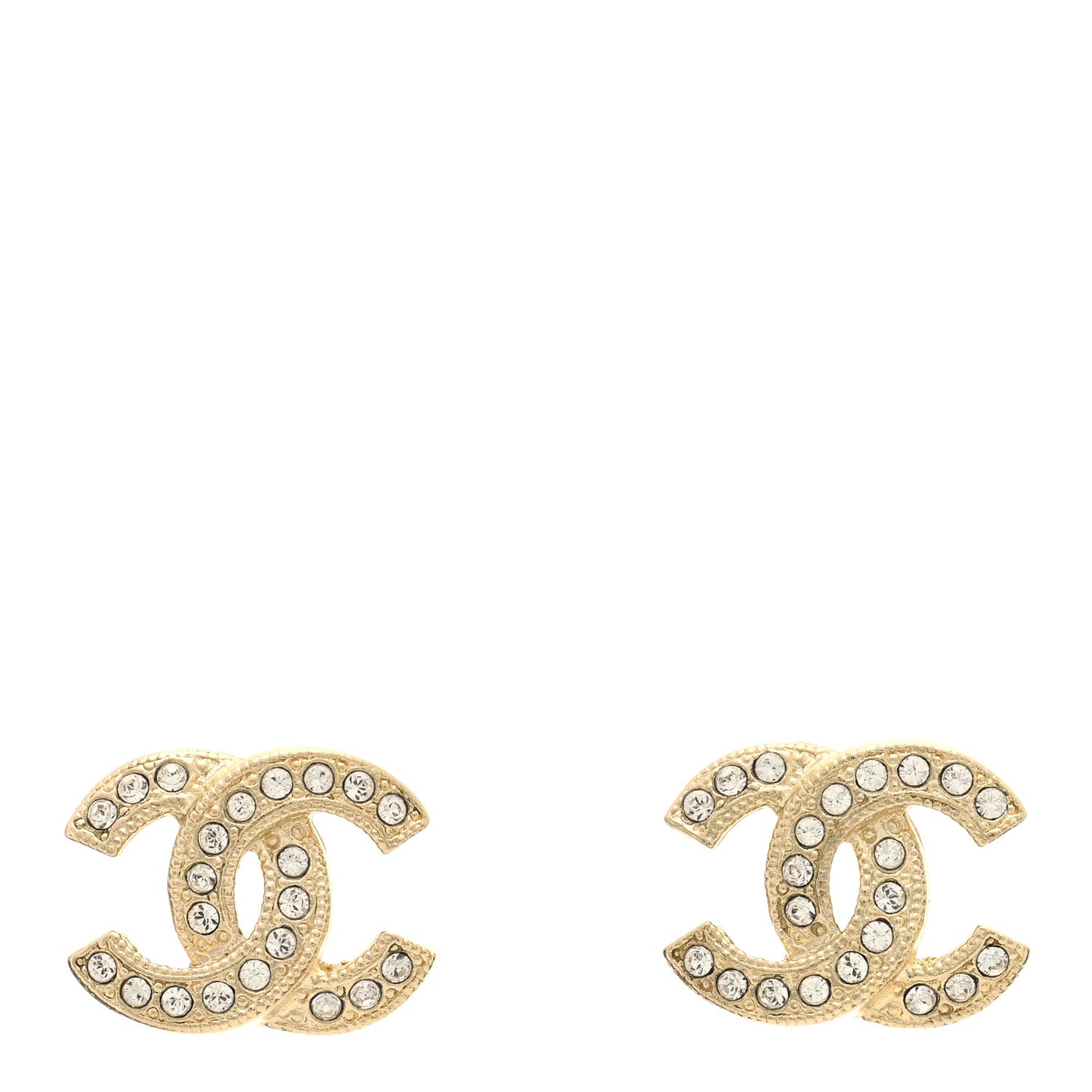 Crystal CC Earrings Light Gold