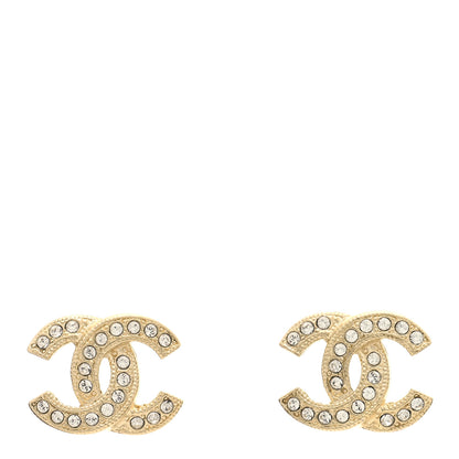 Chanel Crystal CC Earrings Light Gold 1 of 3