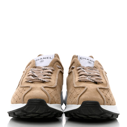 Chanel Suede Goatskin CC Sneakers 39 Dark Beige 2 of 11