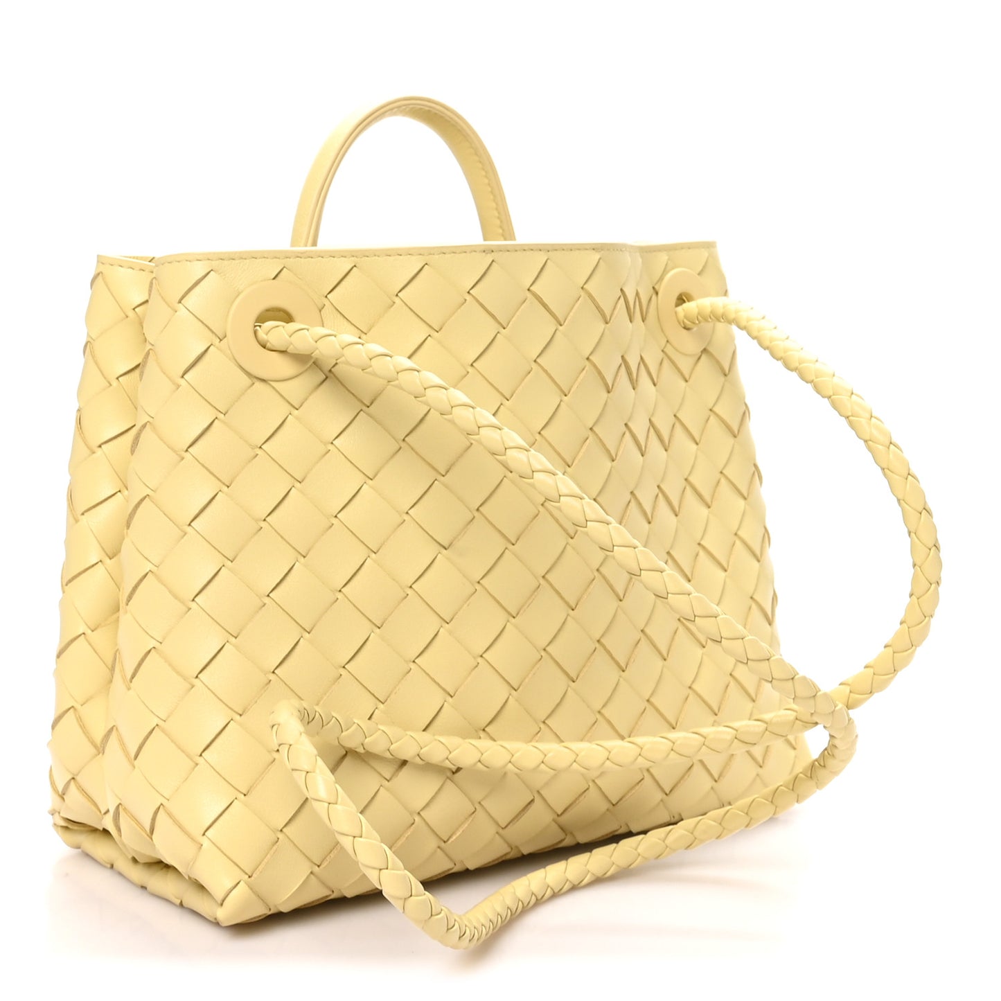 Nappa Intrecciato Small Andiamo Shoulder Bag Chamomile