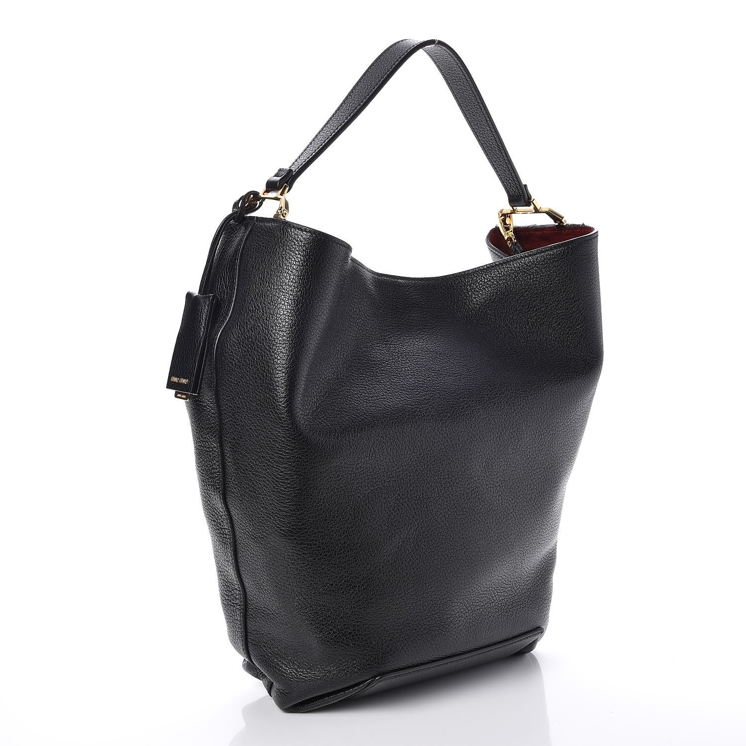 Miu Miu Goatskin Madras Bucket Bag Nero Black Porpora 4 of 10