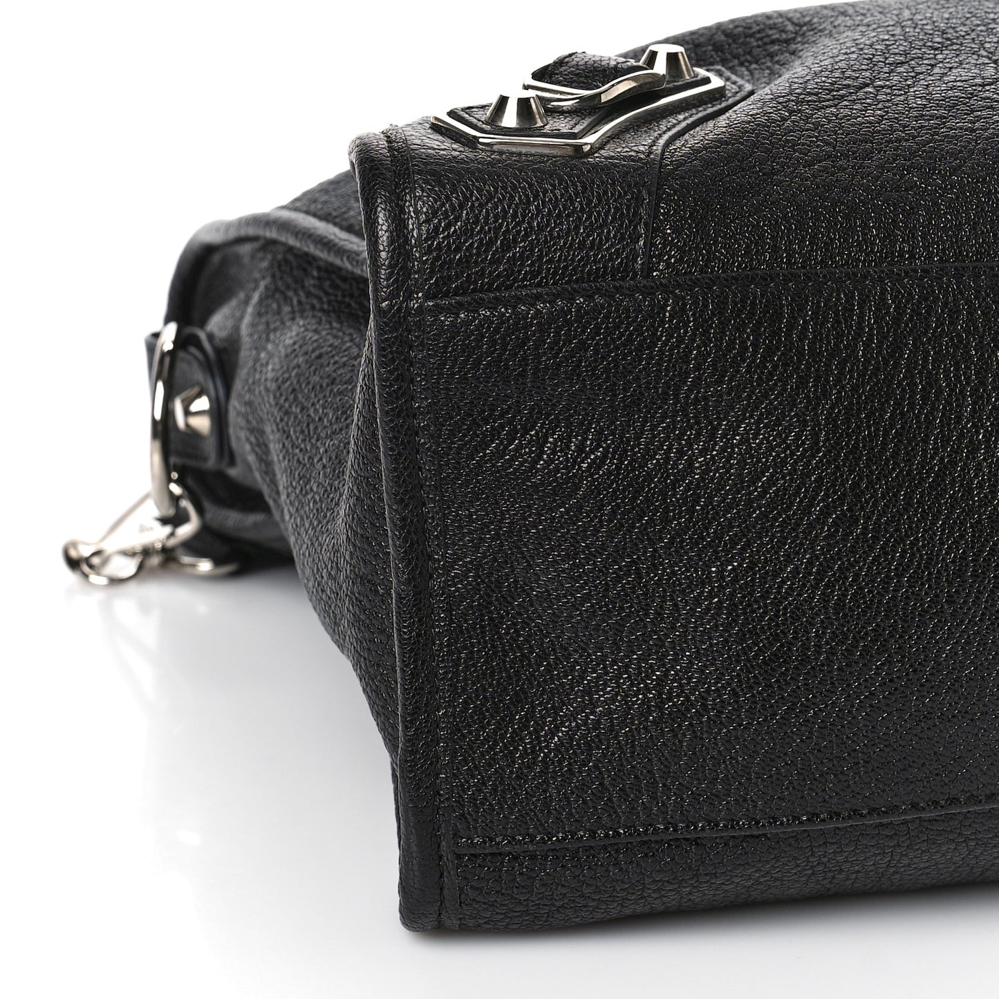 Chevre Silver Metallic Edge Hardware City Black