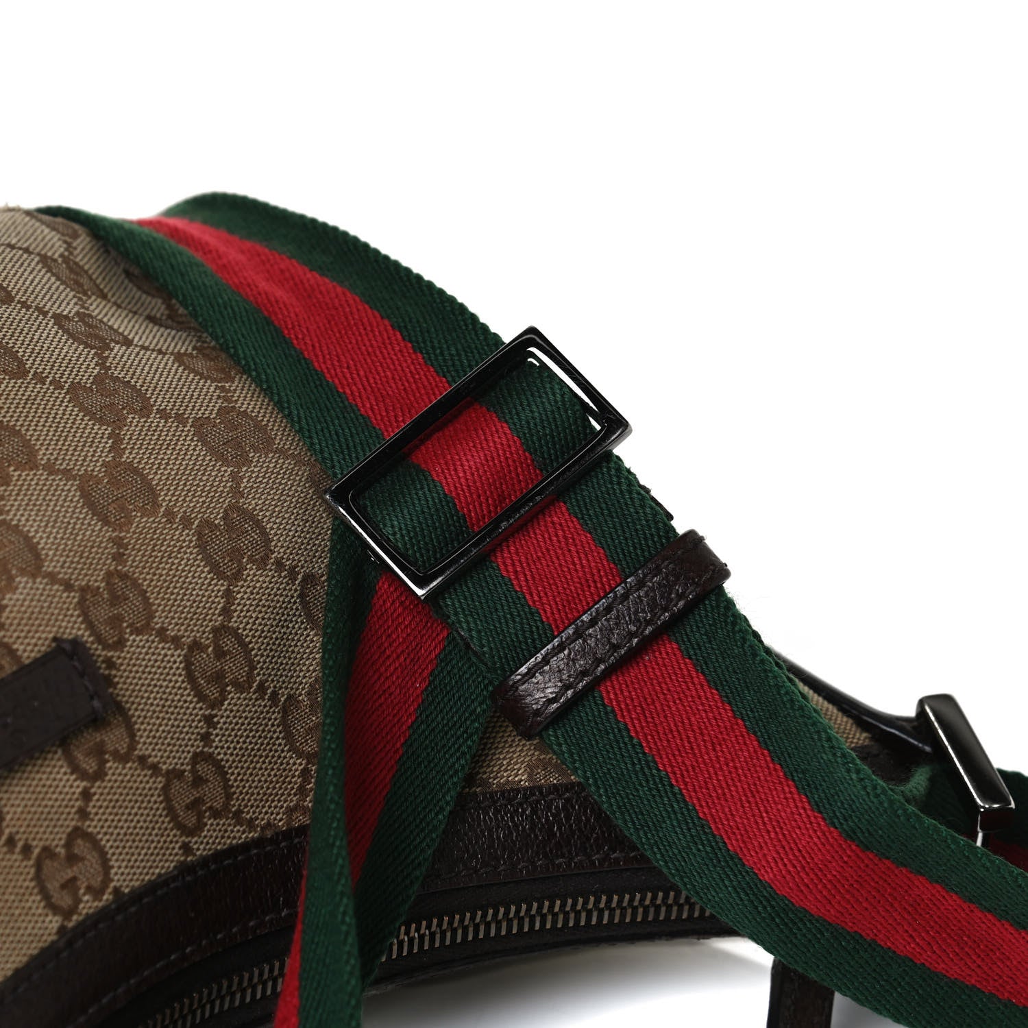 Gucci Monogram Web Medium Half Moon Hobo Dark Brown 13 of 15