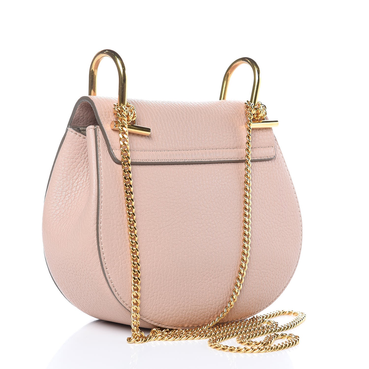 Chloe Grained Lambskin Mini Drew Shoulder Bag Cement Pink 3 of 13