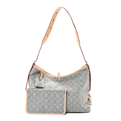 Louis Vuitton Monogram Denim CarryAll MM Washed Grey 3 of 11