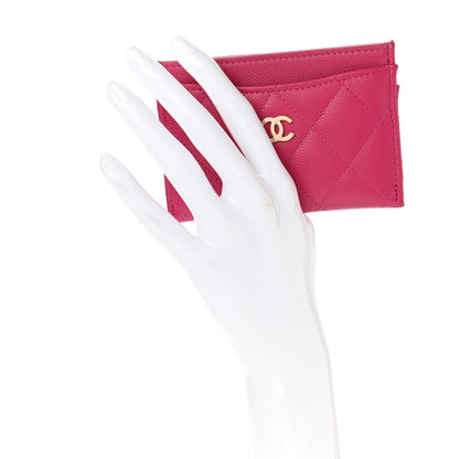 Chanel Caviar Quilted Card Holder Fuchsia 2 of 8