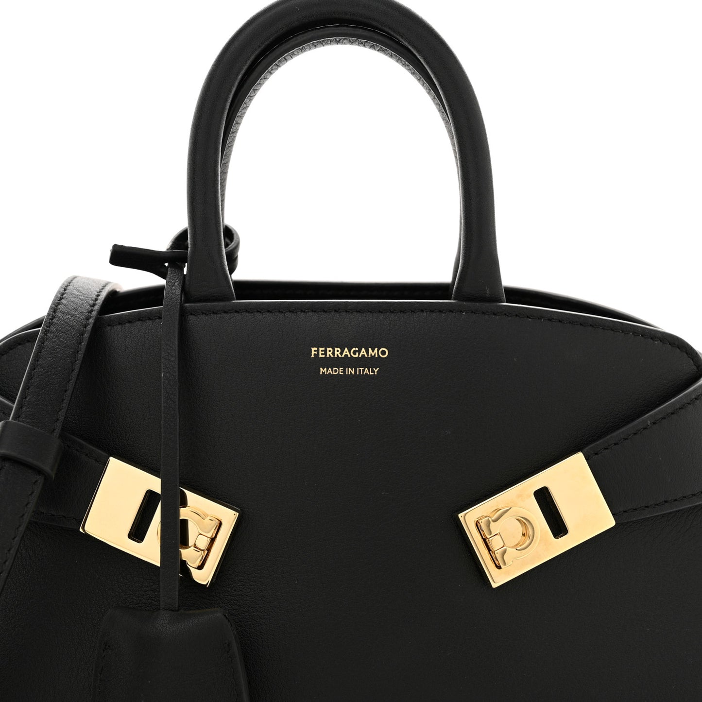 Calfskin Mini Hug Bag Black
