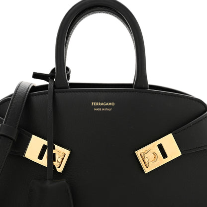 Salvatore Ferragamo Calfskin Mini Hug Bag Black 8 of 13