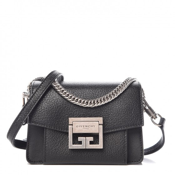 Givenchy Goatskin Mini GV3 Shoulder Bag Black 1 of 9