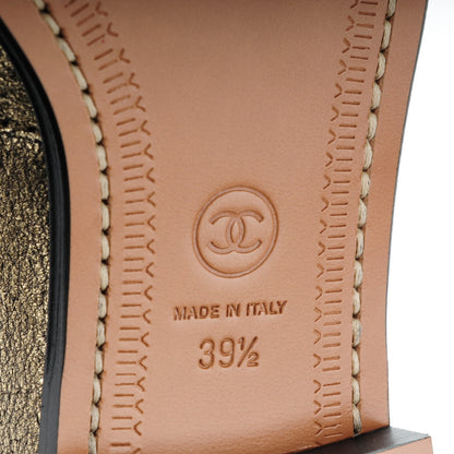 Chanel Metallic Calfskin Fantasy Loafers 35 Gold 6 of 9