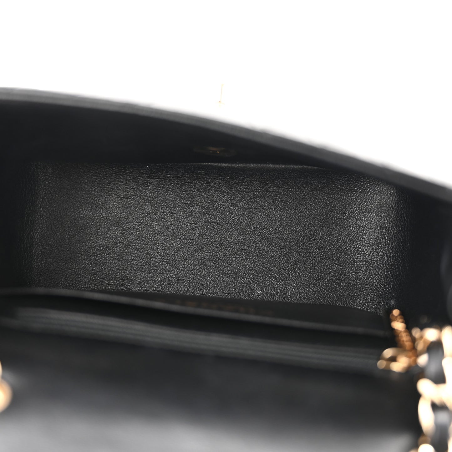 Lambskin Chevron Quilted Mini Square Flap Black