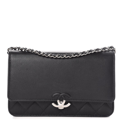 Chanel Lambskin Quilted CC Box Wallet On Chain WOC Black 1 of 11