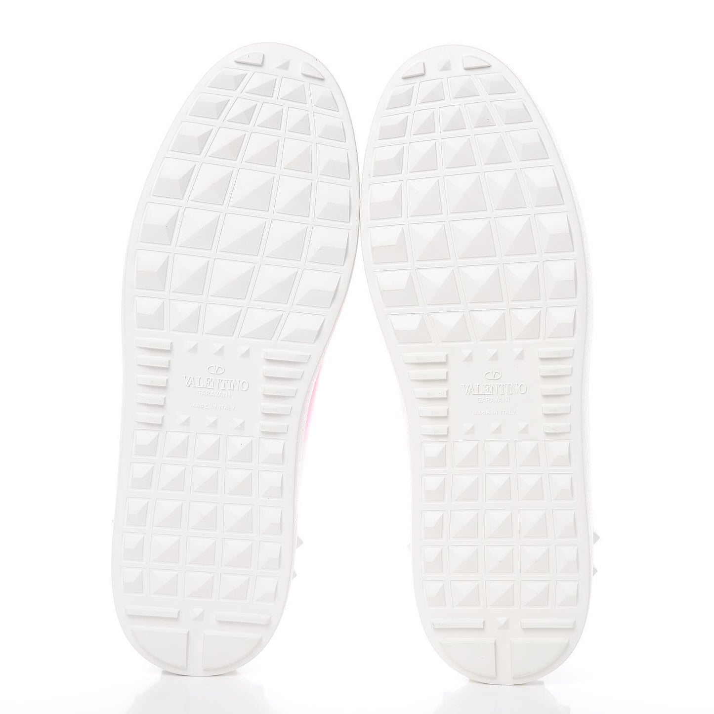Calfskin Rockstud Open Sneakers 40 White Giacinto