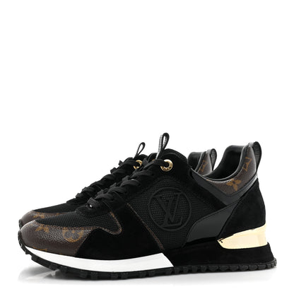 Louis Vuitton Suede Monogram Run Away Sneakers 38 Black 3 of 10