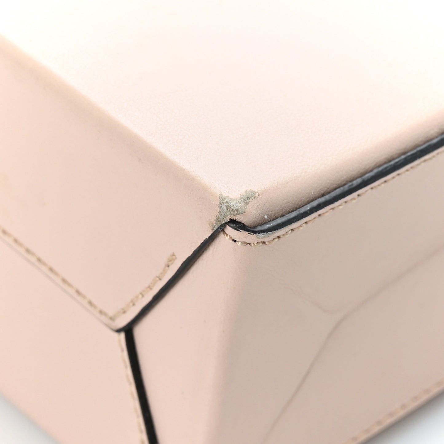 Vitello Fluffy Logo Small Shopping Bag Rosa Quarzo Black