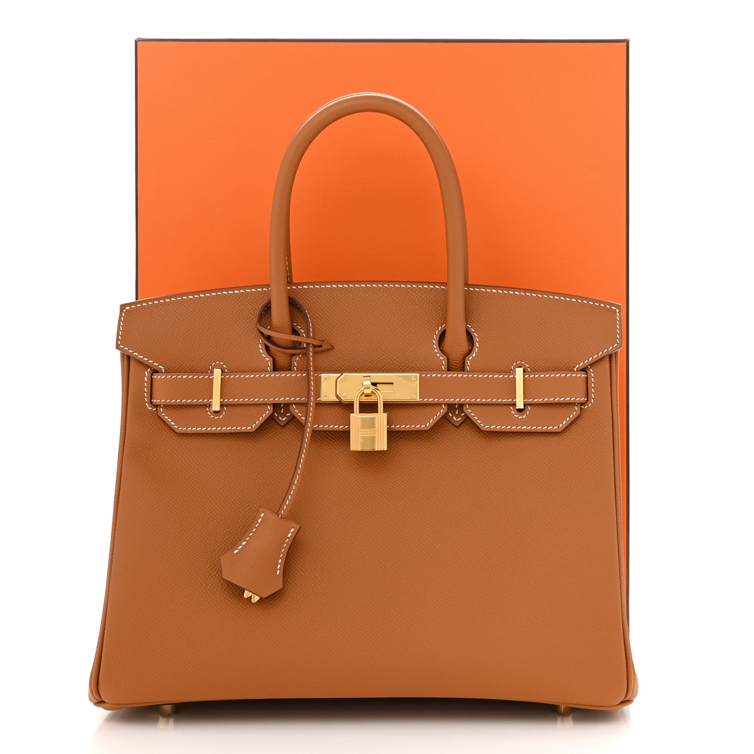 hermes birkin 30 in the color gold with the box by FASHIONPHILE