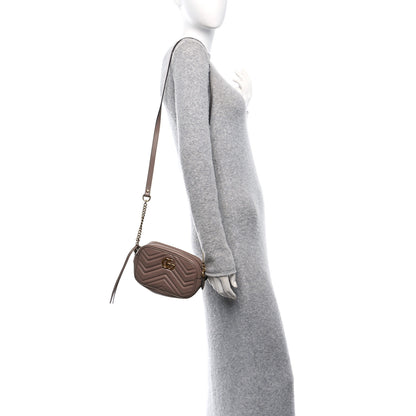 Gucci Calfskin Matelasse Mini GG Marmont Chain Shoulder Bag Porcelain Rose 2 of 10