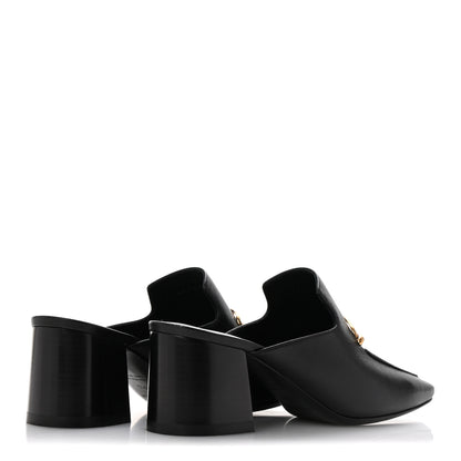 Hermes Goatskin Womens Gisele 60 Mules 37.5 Black 5 of 11