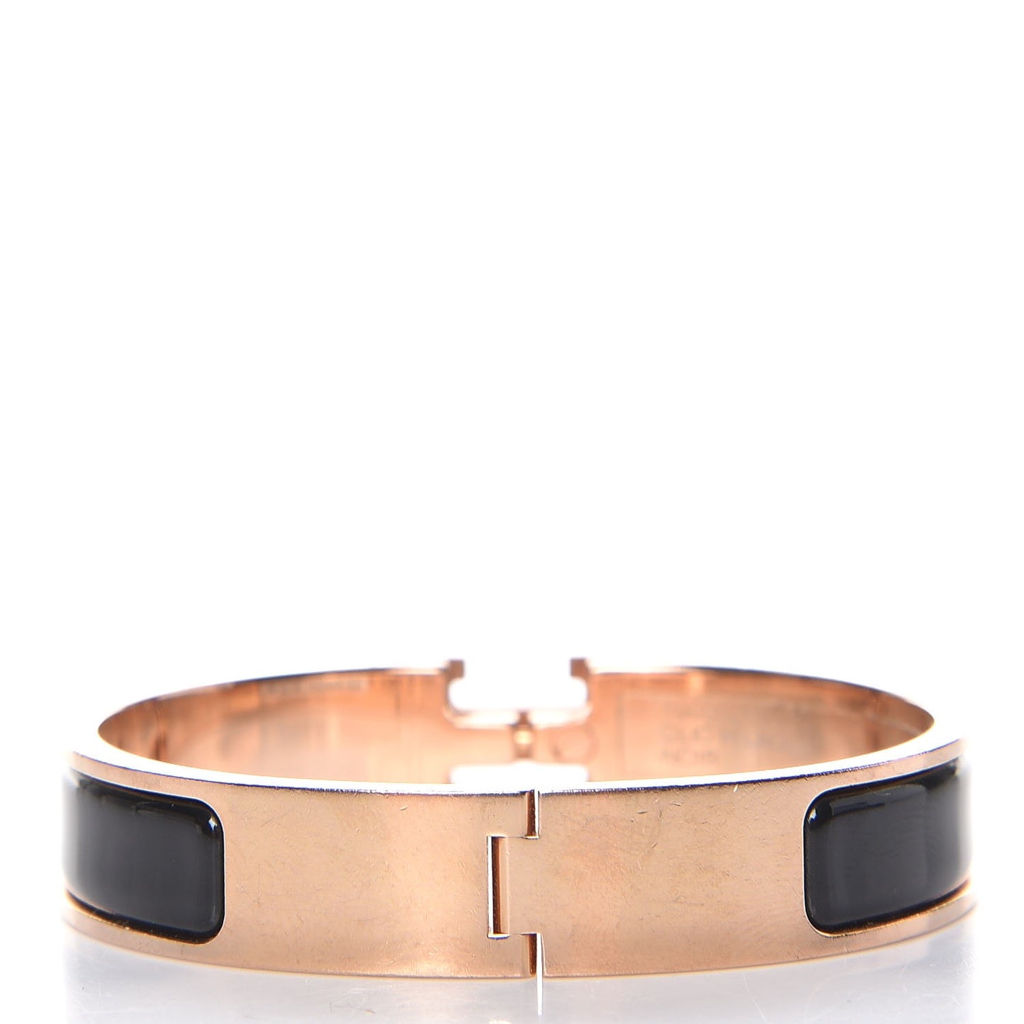 Enamel Narrow Clic Clac H Bracelet PM Black