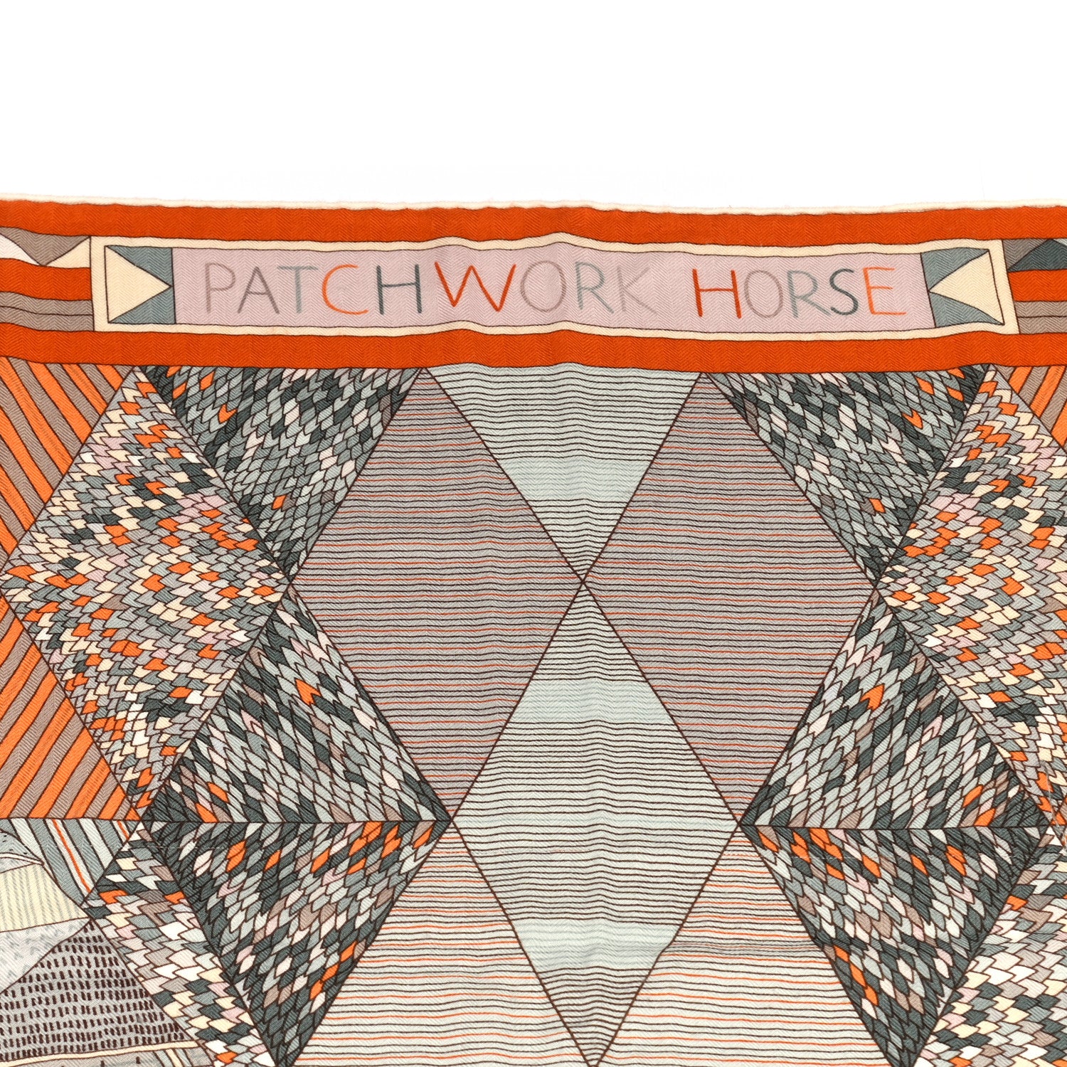 Hermes Cashmere Silk Patchwork Horse Shawl 140 3 of 8