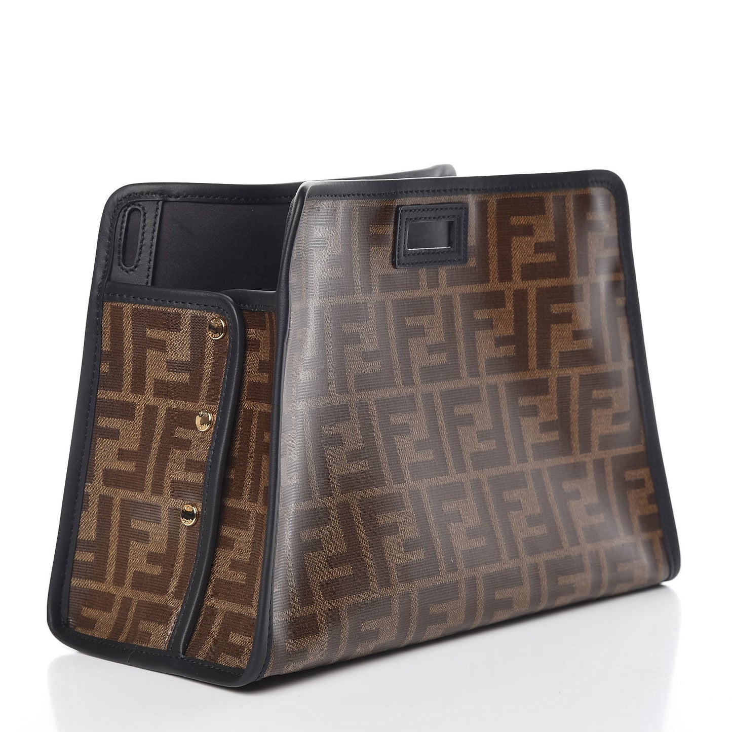 Glazed Fabric Vitello Century FF 1974 Stamp Patch Mini Peekaboo Defender Cover Mogano Panna Black