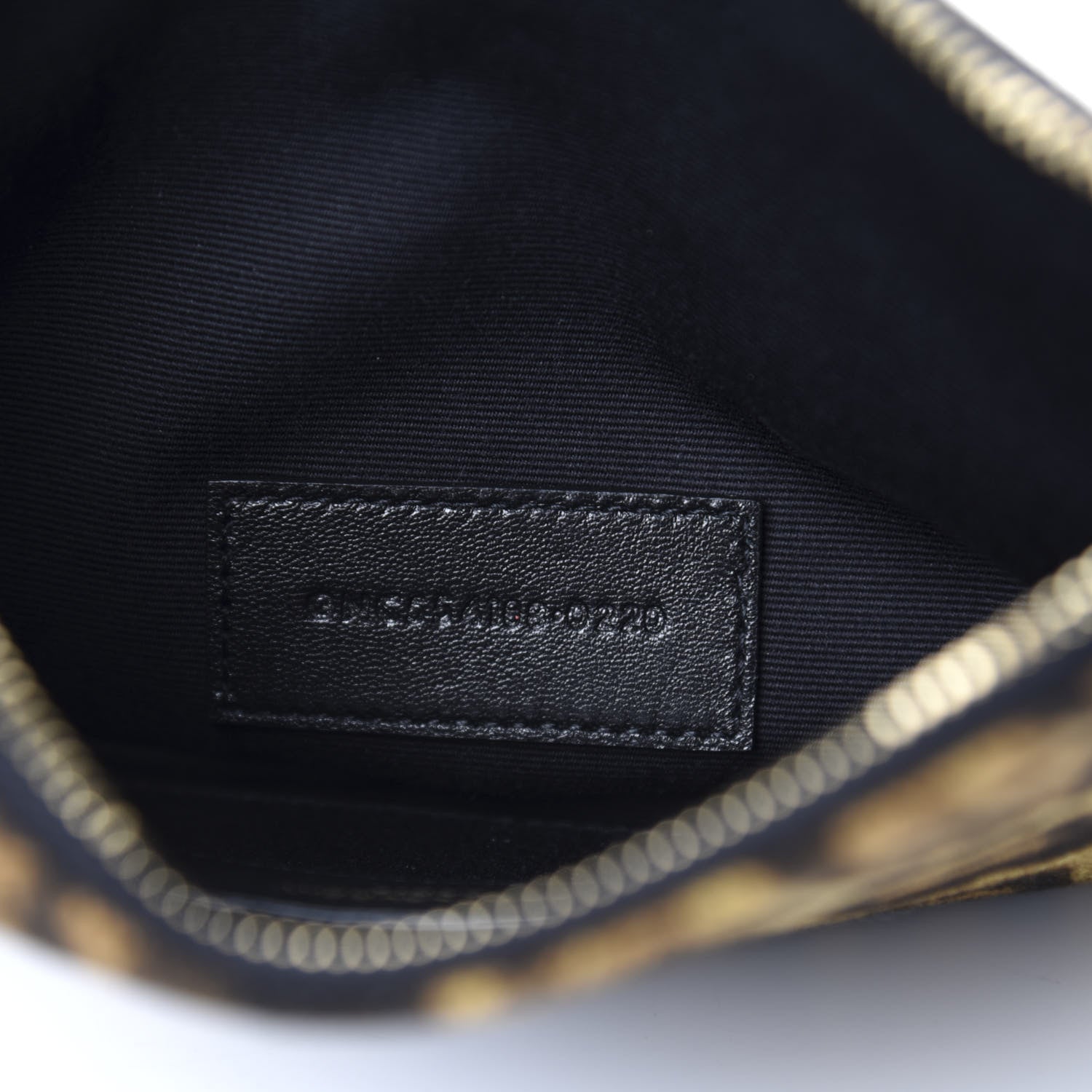 Saint Laurent Canvas Calfskin Leopard Monogram Bill Pouch Natural 7 of 8