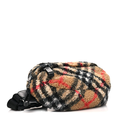 Burberry IP Check Fleece Kids Bum Bag Archive Beige Black 4 of 9
