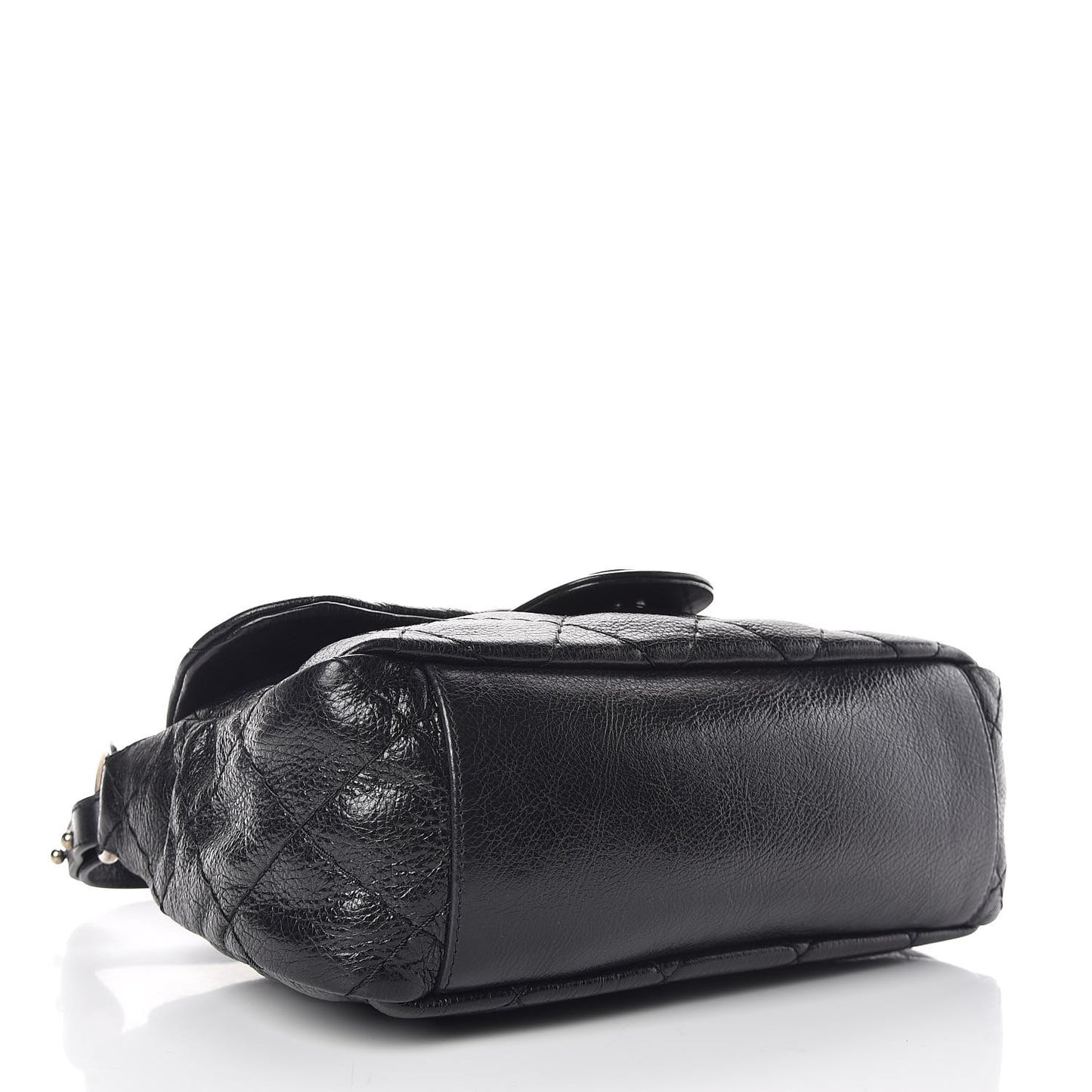 Glazed Calfskin Stitched On The Road Flap Black