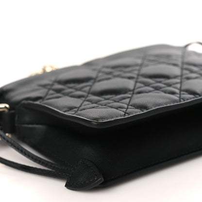 Christian Dior Lambskin Cannage Mini Top Handle Drawstring Bag Black 8 of 9