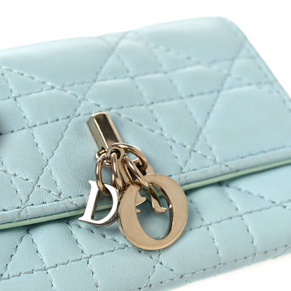 Christian Dior Lambskin Cannage Miss Dior Glycine Wallet Blue Green 11 of 11
