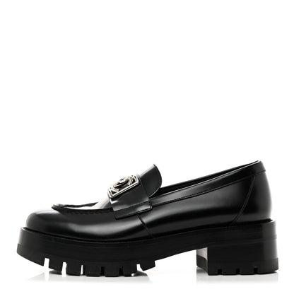 Chanel Calfskin Metal CC Loafers 37 Black 1 of 8