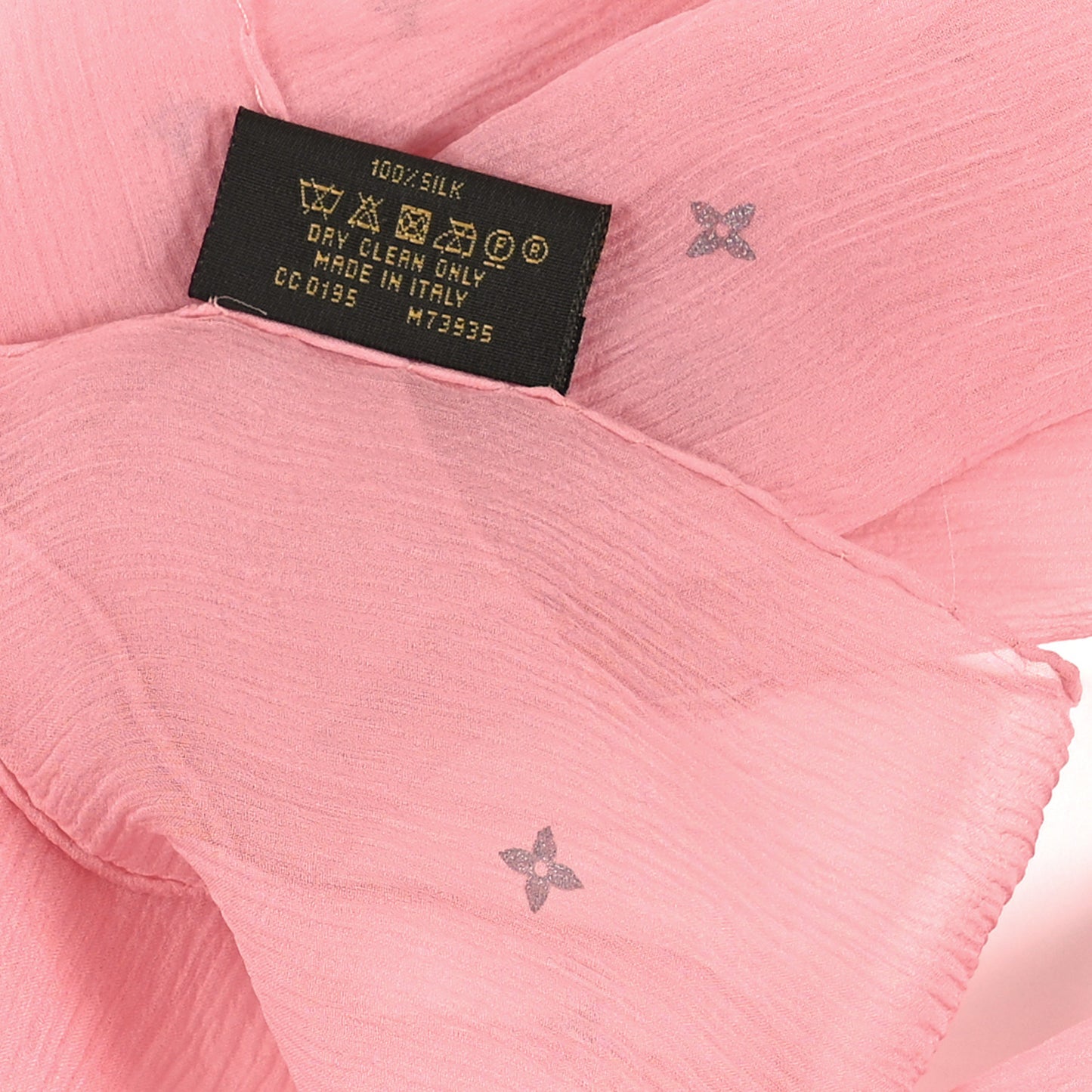 Silk Sheer Monogram Scarf Pink